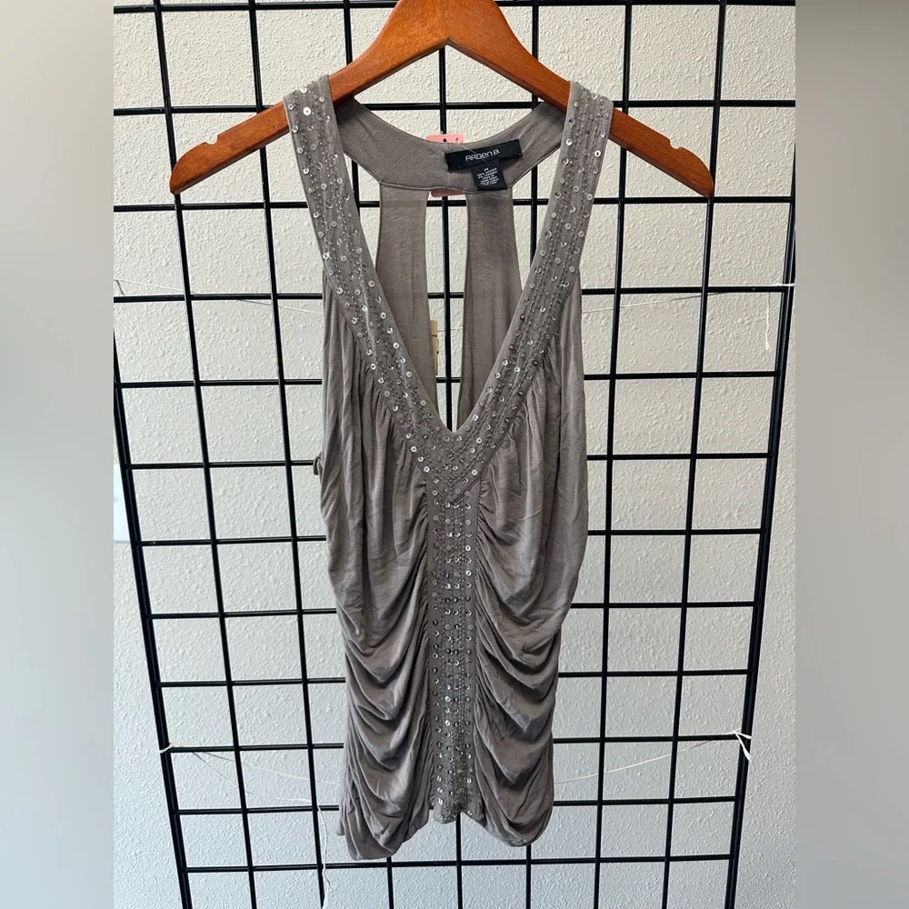 Arden B Dressy Sequin Plunge Top - Picture 3 of 4